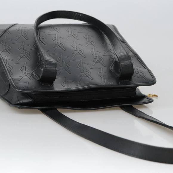 SAINT LAURENT Shoulder Bag PVCCanvas Black Gold Auth yk15945 - Picture 6 of 16